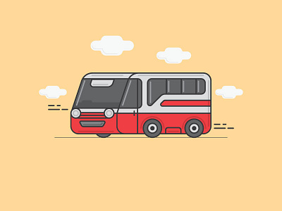 Travelling Series - Euro Bus artwork euro illustration lineart shot travelling vector