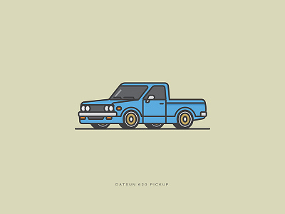 Car Series - Datsun 620 Pickup artwork car datsun illustration lineart shot truck vector