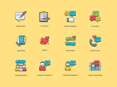 Customer Survey & Feedback Icon Set