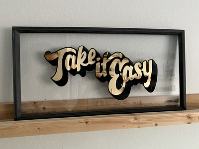 Hand Painted and Gilded Glass Lettering Sign