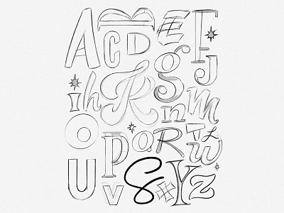 ABC Lettering Exploration abcs blackandwhite funky lettering hand lettered alphabet procreate sketching
