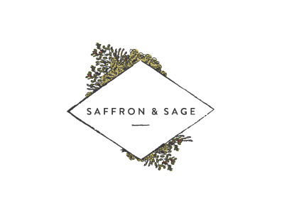 Saffron & Sage branding herbs illustration logo magical simple symbol