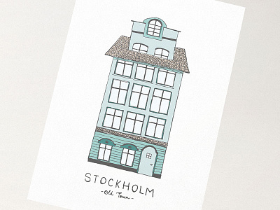 Stockholm - Old Town (colored!) design house illustration love stockholm