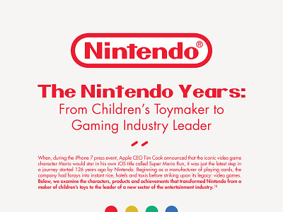 Nintendo gamer infographic love magical nintendo typography