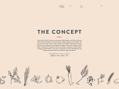 The Concept concept food health illustration love pastel peach typography yummy