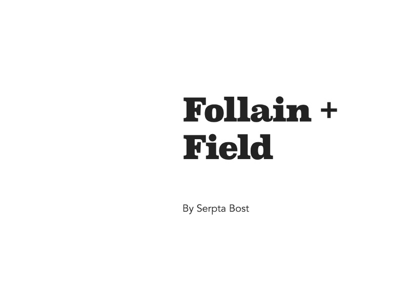 Follain + Field font interior book love title page typography