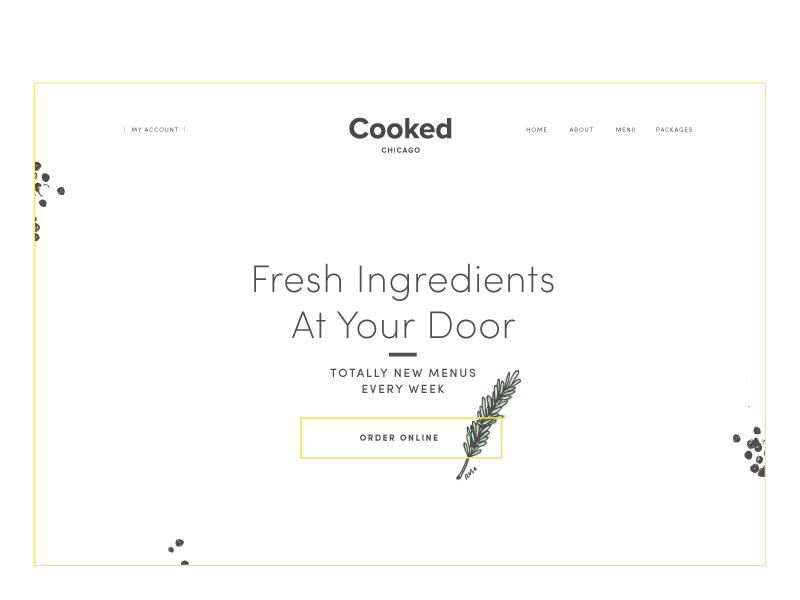 Cooked Landing Page Website love magical food illustration typography website web landing