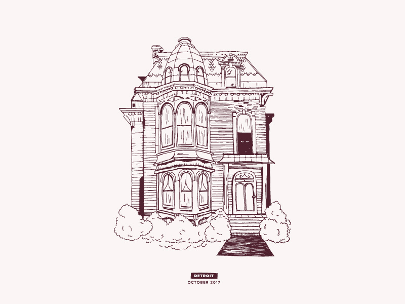 Haunted House | Detroit happy halloween trickortreat halloween scary mystical home haunted house detroit illustration house haunted