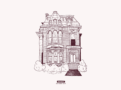 Haunted House | Detroit detroit halloween happy halloween haunted haunted house home house illustration mystical scary trickortreat