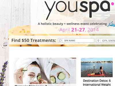 Spa Week | YouBeauty CoBranding client design designer graphic photoshop spa spa week web design youbeauty