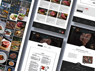 Web Site: Steak House branding design inspiration landing ui ux web