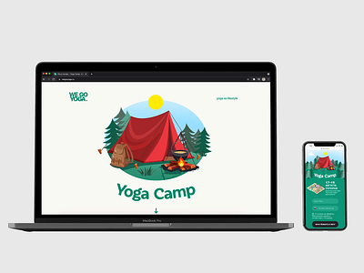 Web Site: Yoga Camp Landing Page animation branding design graphic illustration landing logo ui ux vector web