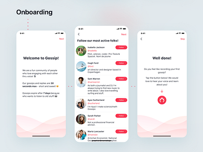 Mobile app UI: Onboarding