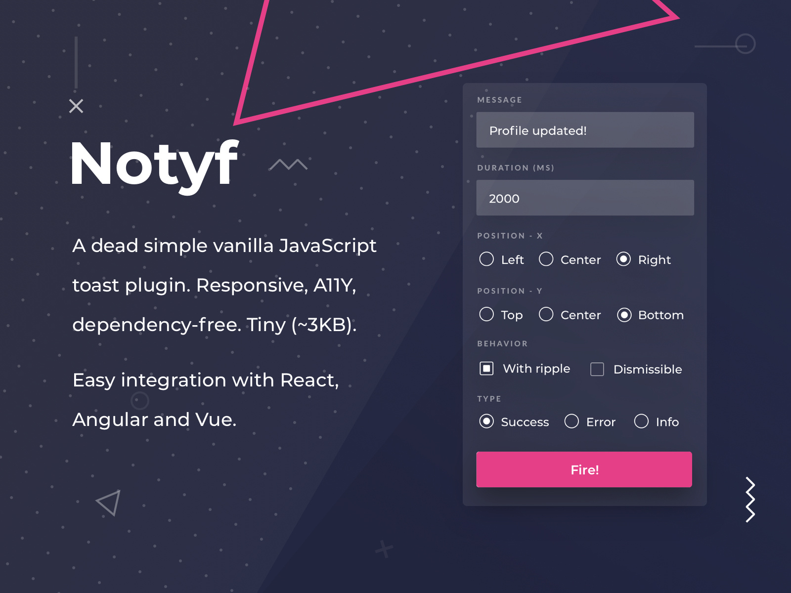 Notyf JavaScript Open Source Library by Carlos Roso on Dribbble
