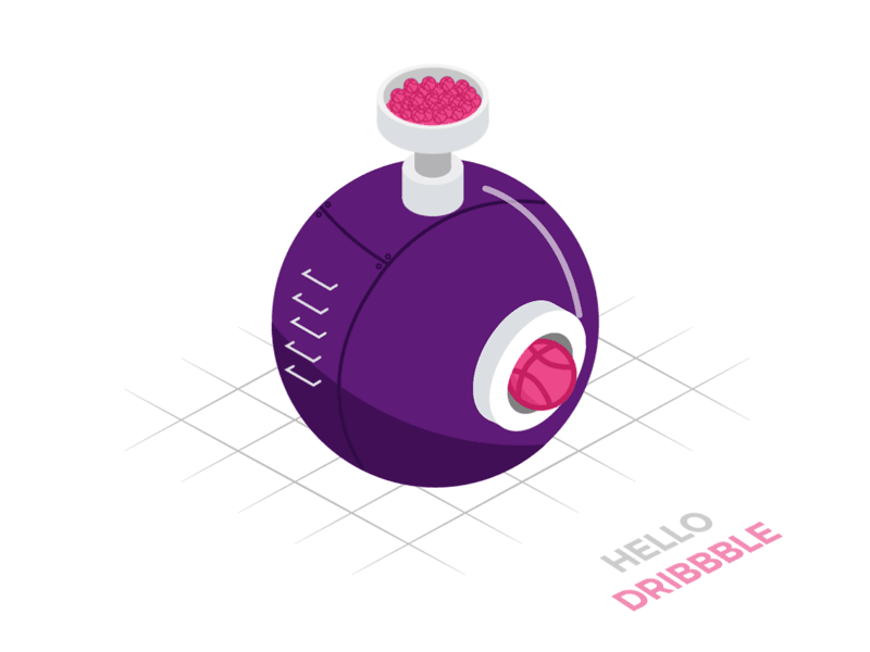 Shot Machine dribbble hello illustration machine motion shot