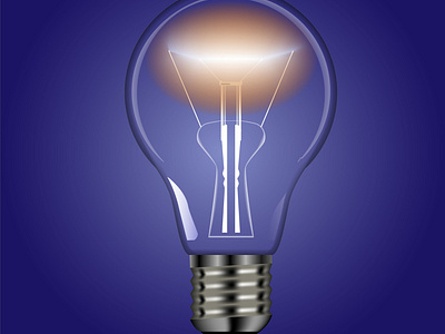 vector drawing of a light bulb on a canvas