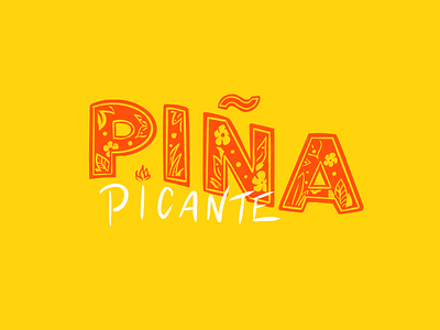 Piña Picante I identity lettering logo pineapple