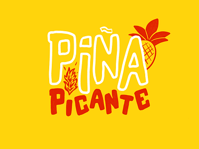 Piña Picante II identity lettering logo pineapple