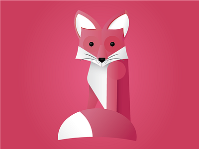 Foxy fox gradient illustration vector