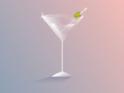 Martini alcohol gradient illustration martini olive vector