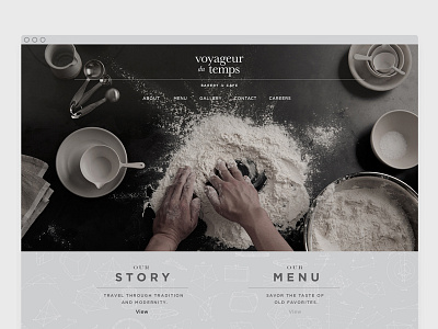 Voyageur du Temps Homepage cafe character charactersf coffee shop ipad iphone responsive design