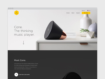 Aether Homepage aether aether cone character charactersf cone ipad iphone responsive design