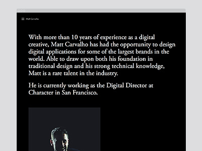Profile / Contact art direction character mobile portfolio responsive design website