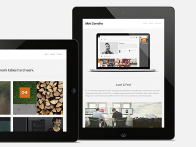 Work Page ipad portfolio responsive design