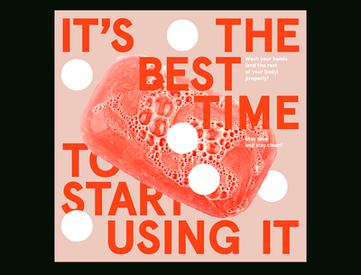 IT'S THE BEST TIME TO START USING IT black design editorial graphic graphicdesign illustration minimal stay safe stayhome type typography white