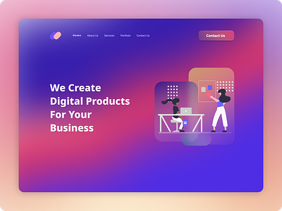 Landing Page Hero Section - Daily UI Challenge 003 dailyui design frosted glass glassmorphism gradient graphic design landing page typography ui ui design