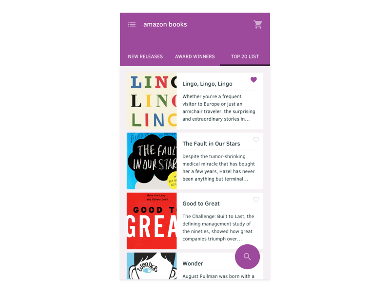 Amazon Books App by Margaret Haag on Dribbble