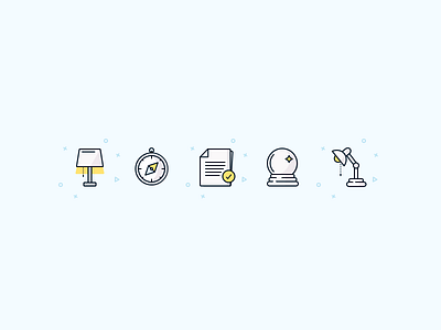 Little Icon Pack compass credit credit score crystal ball document icons illustration lamp