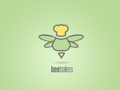 BeeBakes chef cupcakes custom design food graphic design green heroic illustrator logo margaret haag pastry yellow