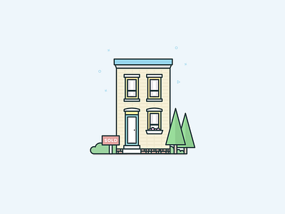 D.C. House banking credit house illustration loans nature neighborhood sold trees