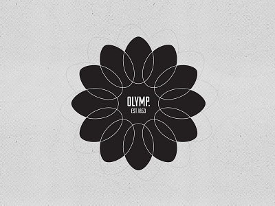 Olympia Washington badge black design flower graphic grayscale logo margaret haag olympia ornate simple state capitol badge project washington