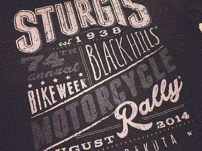 Sturgis 2014 Tee chalk design logo tee