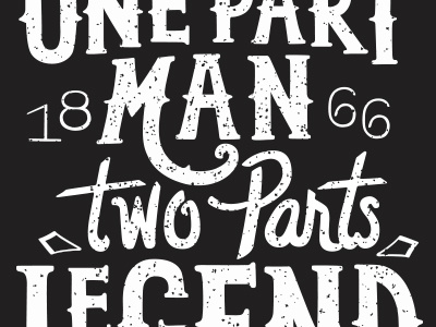 One Part Man design hand drawn screen print type