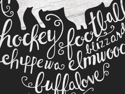Buffalove design hand drawn typography
