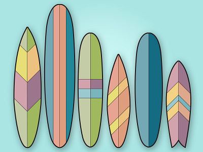 Surfboards design illustration