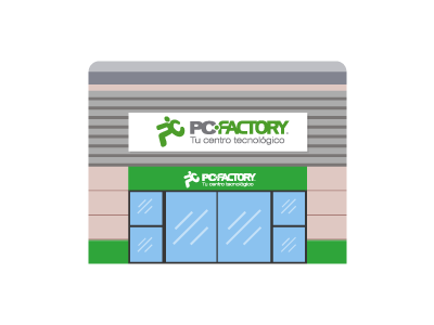 Icono tienda Pcfactory flat icon flatdesign icon pcfactory