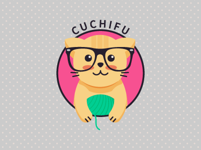 Logo Cuchifu cat flatdesign kawai logo