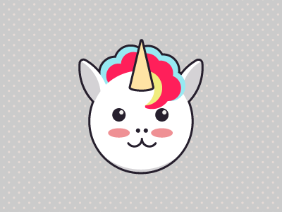 Unicorn Cuchifu flatdesign kawai unicorn