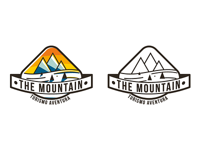THE MOUNTAIN flat illustration logo mountain