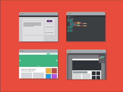 Screens flat icons screens web design