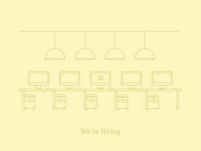 We're Hiring design hiring illustration line art office team