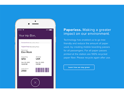 Paperless barcode boarding pass iphone marketing