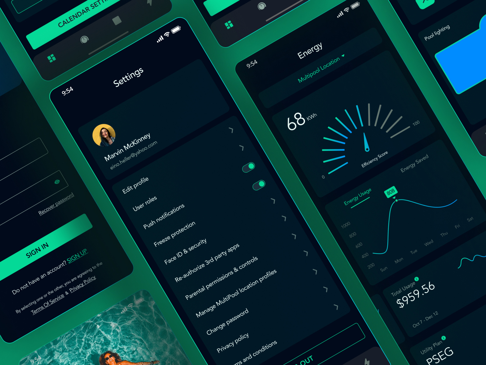 Pool control app by Bamikale on Dribbble