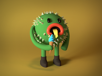 Captusito, The little brother. 3dart 3denvironment 3dmodeling brothersday c4d cactus captus cartooning cartoony characterconcept cinema4d design digitalartists fantasy lowpoly maturity prorender render3d