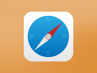 Safari Icon apple blue compass icon ios ios7 mobile simple swiss web