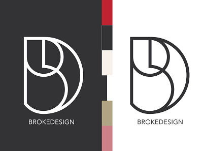 BrokeDesign logo brand branding clean design icon lettering logo minimal type typography